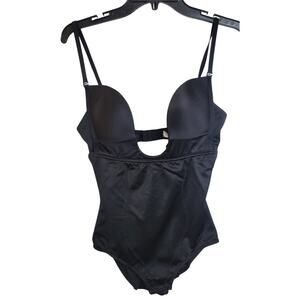 Dr. Robert Rey Shapewear Bodysuit Instant Shape Black Women's 36B Plunge
